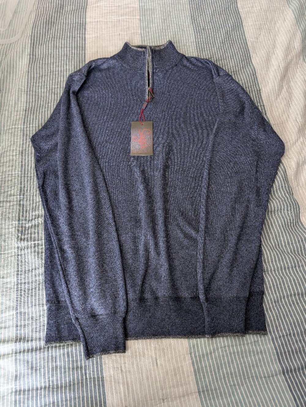 Sugar Blue Quarter Zip Pullover, Size L. NWT